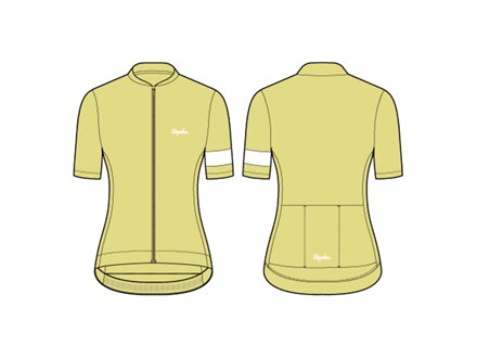 Damen-Radtrikot Rapha Core – Gelb/Weiß