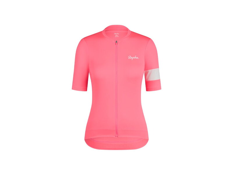 Damen-Radtrikot Rapha Core – Visibility Pink/Weiß