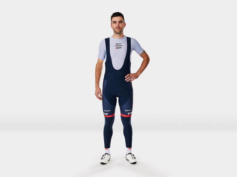 Bontrager Santini Trek-Segafredo Team Replica Training lange Hose mit Hosenträgern blau